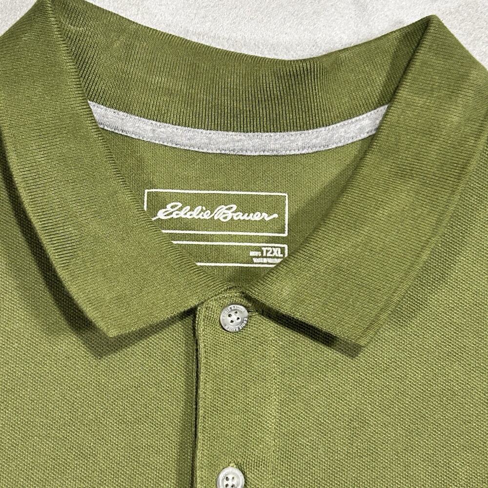 Eddie Baurer Men T2XL Short Sleeve 100% Cotton Olive Army Green Polo Golf Shirt - Picture 3 of 10